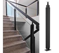Barandilla de cristal para escaleras interiores postes de balaustrada ajustables de acero inoxidable para cristal de 15mm postes de balcones exteriores piscinas jardines(End Post,85cm(33.5in))