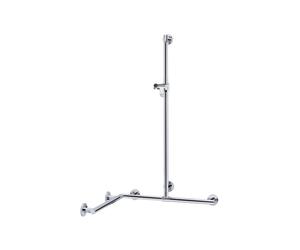 Barandilla de ducha KEUCO PLAN Care con barra de ducha, anchura 597mm, profundidad 797mm, altura 1263mm, 34915174611, Color: Aluminio anodizado plata/cromado