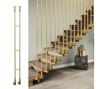 Barandilla de escalera, Altura en forma de H los 0.4M-2.4M del oro poste la barandilla escalera piso al techo hierro(Style a (1 Pc),1M/39.4IN/3.3FT)