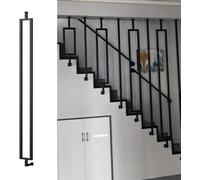 Barandilla de escalera, Balaustres de la escalera del hierro for los tamaños múltiples multicolores las escaleras nivel y pendiente(White (1 Pc),125cm/49.2in/4.1ft)