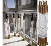 Barandilla de Escalera Balaustres y Husillos para Barandilla de Terraza, de Metal y Acrílico; Poste Dorado para Barandilla de Escalera/Escalón; Columna(85 cm(33 7/16"),6 pcs)