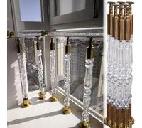 Barandilla de Escalera Balaustres y Husillos para Barandilla de Terraza, de Metal y Acrílico; Poste Dorado para Barandilla de Escalera/Escalón; Columna(85 cm(33 7/16"),24 pcs)