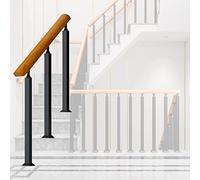Barandilla De Escalera Con Poste Cuadrado Y Pasamanos De Madera, Ideal Para Ático, Terraza, Porche, Guardería, Entrada, Interior Y Exterior, Valla De Seguridad Para Niños, Ancianos Y Personas Con Dis