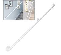 Barandilla de escalera de 280 cm para interiores y exteriores, barandilla de metal blanco de hierro forjado para escaleras Treppengeländer para escalada segura, diseño moderno, fácil instalación