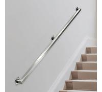 Barandilla de escalera de 30cm - 600cm para escalones interiores y exteriores，barandilla de escalera industrial de acero inoxidable，pasamanos de seguridad，tubo cuadrado(390cm)