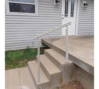 Barandilla de escalera de acero inoxidable para exteriores, escalón de metal para uso en interiores y exteriores, transición para terraza y porche, barra de agarre de seguridad montada en el suelo