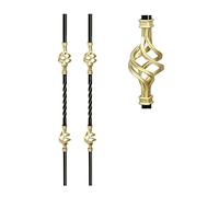 Barandilla De Escalera De Doble Giro Con Conector Y Zapata Plana, Juego De 2 Barandillas Para Terrazas Comerciales, Columna Decorativa Para Escalones Con Husillos Divididos Para Interior Y Exterior,