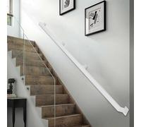 Barandilla de escalera de hierro blanco, tubo cuadrado para escalones de interior y exterior, barra de seguridad en 80 cm, 1 m, 2 m, 3,6 m, 4,5 m de longitud, solución de balaustrada duradera