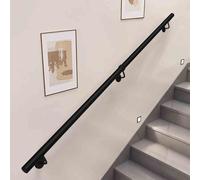Barandilla de escalera de hierro forjado de metal negro de 1,5 m, barra de seguridad para interiores y exteriores, escaleras, villa, loft, pasillo, barandilla duradera de 1 m a 6 m de longitud