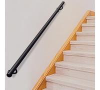 Barandilla de escalera de hierro forjado galvanizado de 1,8 m, 3 m, 4,3 m, 4,6 m, para escalones de interior y exterior, soporte redondo resistente (200 cm)