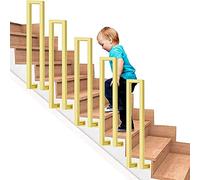 Barandilla de escalera de hierro forjado para 1 peldaño de tubo cuadrado il interior/exterior, barandilla de apoyo resistente con acabado dorado, tamaño 95 cm, barandilla de seguridad decorativa