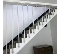 Barandilla de escalera de hierro forjado, para interiores y exteriores, barandilla blanca tipo L con soportes de pared y anclajes de metal, perfecta para villas, fácil instalación y soporte