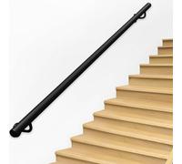 Barandilla de escalera de hierro industrial montada en la pared, 1m 1.5m 2m 2.5m 3m 4m pasamanos negros para escaleras interiores, pasamanos antideslizante capacidad de carga de 200 kg(280cm)