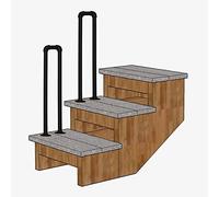 Barandilla de escalera de hierro negro mate en forma de U, 80 cm, diseño de transición con kit de instalación, pasamanos duradero para escalones exteriores, seguridad y estilo