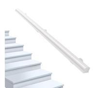 Barandilla de escalera de madera maciza blanca de 30 cm a 450 cm - Kit completo | Barandilla para escaleras 30 cm/80 cm/120 cm/240 cm/300 cm balaustre de escalera pasamanos fuertes reposabrazos(150cm)