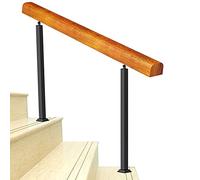 Barandilla de Escalera de Madera Maciza con Postes Dobles Ajustables, pasamanos para jardín de Loft Exterior, barandilla de Escalera de barandilla para pasamanos de 3 o 4 escalones