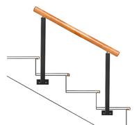 Barandilla de Escalera de Madera para escalones Exteriores, se Adapta a 3 o 4 escalones, pasamanos Ajustable de Montaje Lateral, pasamanos de transición para Porche Delantero y jardín, imper