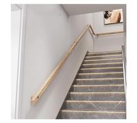 Barandilla de escalera de madera para interiores, montada en la pared para loft y sótano, barra de apoyo antideslizante para personas mayores y niños, kit completo (natural, 200 cm)