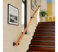 Barandilla De Escalera De Madera, Pasamanos De Escalera De Madera Antideslizante Para Interior, Villa Loft Barra De Soporte De Pasillo, Kit De Barra De Agarre, 50-440cm (C, 80cm)
