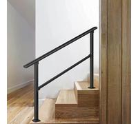 Barandilla de escalera de suelo para exterior e interior | Pasamanos de transición ajustables para 1 a 3 escalones Pasamanos de acero galvanizado antideslizantes de seguridad(B,60cm/24inch)