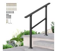 Barandilla de escalera exterior de acero inoxidable, pasamanos de transición para suelo, para escalones de hormigón o madera, pasamanos de jardín ajustables(C,80cm/32inch)