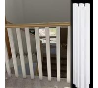 Barandilla de escalera interior de 95 cm de alto, balaustres de madera para terraza y porche, postes de valla Recu blanco (7 piezas) y Slish Safe Solut