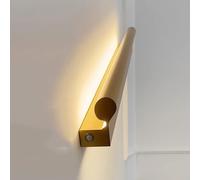 Barandilla De Escalera LED Con Sensor De Movimiento, Barandilla De Escalera De Montaje En Pared, Barandilla De Aluminio, Adecuada Para Iluminación De Escaleras Interiores(Gold,300cm)