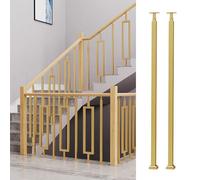 Barandilla De Escalera Moderna De Pie, Barandilla Dorada Para Valla Interior Con Kits De Instalación, Elegantes Balaustres Para Terraza, Escalera Exterior, Porche, Garaje Y Sótano, Cuadrada, 2 Piezas