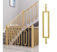 Barandilla De Escalera Moderna De Pie, Barandilla Dorada Para Valla Interior Con Kits De Instalación, Elegantes Balaustres Para Terraza, Escalera Exterior, Porche, Garaje, Sótano, Rectangular, 1 Unid