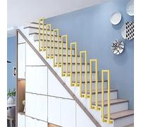 Barandilla de escalera moderna dorada para terraza interior o exterior, pasamanos de porche delantero, pasamanos de hierro forjado de montaje lateral de villa tipo loft, balaustrada en forma de U ( Si