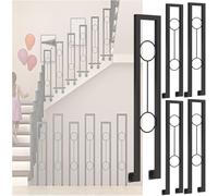 Barandilla de escalera negra en forma de U para interiores y exteriores, soporte de pared antideslizante, barandilla de hierro forjado para escalones de porche, solución de seguridad duradera para