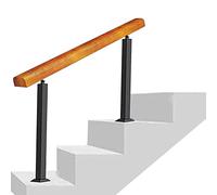 Barandilla de escalera para exteriores de 3 a 4 peldaños con doble poste para asidero para villa, jardín y escaleras de pasillo