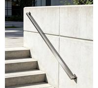 Barandilla de escalera para exteriores de tubo cuadrado de acero inoxidable de 1FT-20FT con kit completo, barandilla de seguridad montada en la pared para el hogar/loft/porche(2.1m)