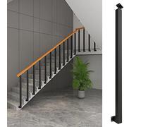Barandilla de escalera para exteriores e interiores, postes laterales para terrazas, balaustres de escalera de metal con juego de tornillos, postes de husillo de barandilla de escalera color negro