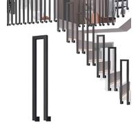 Barandilla de escalera para exteriores en forma de U, duradera de hierro forjado, fácil instalación, soporta cargas pesadas, perfecta para escalones, porche, jardín (A 85 cm)