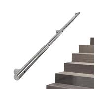 Barandilla de Escalera, pasamanos para escaleras, barandillas Exteriores, barandillas de jardín, Tubo Redondo de Acero Inoxidable Plateado Moderno de 4,5 m de Largo, balaustres par