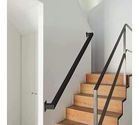 Barandilla de Escalera, pasamanos para escaleras, barandillas Exteriores para escaleras de jardín, pasamanos de Escalera de Estilo Industrial Negro con Soporte de Montaje en Pared,