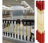 Barandilla de Escalera Postes Acrílicos para Barandillas de Escaleras de Terraza, Barandillas de Madera para Escaleras de Ático/Villa, Columnas con Balaustres para Remodelación(Red,29 pcs)