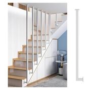 Barandilla de escalera, Postes de balaustre escalera metal en forma L for interior y exterior, color negro, blanco dorado, varios tamaños(White-1 Pc,27.6in/70cm)