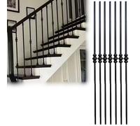 Barandilla de Escalera Postes para Pasamanos de Escaleras Interiores y Exteriores, Balaustres Metálicos Negros para Escaleras, Rellanos y Pasillos, Pasamanos de Alta Resistencia para Vallas.(7 pcs)