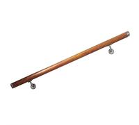 Barandilla de escalera redonda para interiores, barra de agarre universal para áticos y villas, riel de apoyo seguro, acabado natural, 120 cm de longitud
