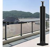 Barandilla de esquina ajustable negra de 60150 mm para paneles de madera de 1012 mm, altura de soporte de 65 cm, columna inclinada de 65 cm