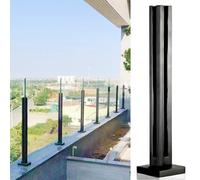 Barandilla de esquina de acero inoxidable mate de 104.9 cm para balaustres de vidrio de 10-12 mm, solución duradera y elegante para patios e interiores modernos