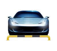 Barandilla De Estacionamiento En Forma De U,acero For Taller, Tope De Estacionamiento Tipo Pórtico Negro Amarillo,protector De Paredes Garaje,parachoques Coche(100x20cm)