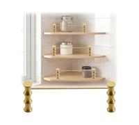 Barandilla de Estante de Cocina de latón, Barras de barandilla de Metal anticaída, Juego de Postes de Cerca Decorativos con 2 husillos for vitrinas(10pcsE,97cm/38)