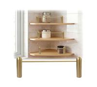 Barandilla de Estante de Cocina de latón, Barras de barandilla de Metal anticaída, Juego de Postes de Cerca Decorativos con 2 husillos for vitrinas(2pcsF,53cm/21)
