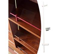 Barandilla de Estanteria Barandilla Metálica Anticaída para Estanterías y Armarios, Barras de Protección Decorativas de Hasta 200 cm, Kit de Barrera Tubular para Estanterías(White-B,28in/71.1cm)