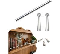 Barandilla de Estanteria Barra Protectora Frontal Metálica - Protector Ajustable para Estantes de Cocina, Barra de Exhibición para Armarios, Barrera Anticaída(Silver-C,54in/137.1cm)