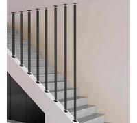 Barandilla de hierro en forma de I, color negro mate, barandilla de seguridad montada en el techo para pasillos de loft, barandilla divisora de 125 cm, duradera y elegante decoración del hogar