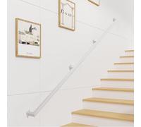 Barandilla de hierro forjado blanco de 30 cm y 600 cm para escalones de interior/exterior, diseño cuadrado, duradero y elegante